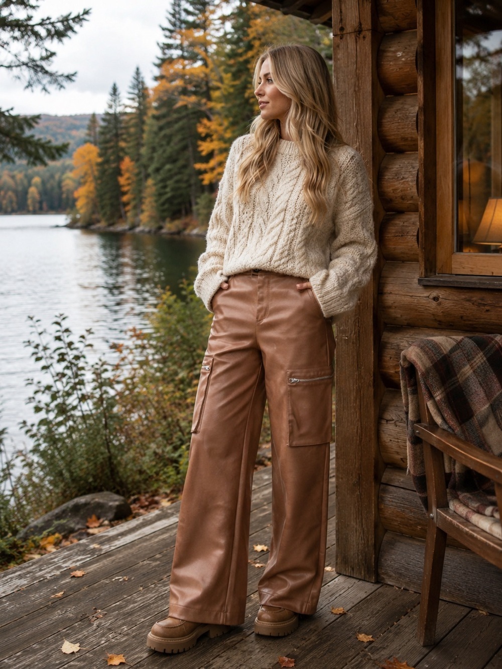Anthropologie Avec Les Filles Faux Leather Wide leg pants size S.